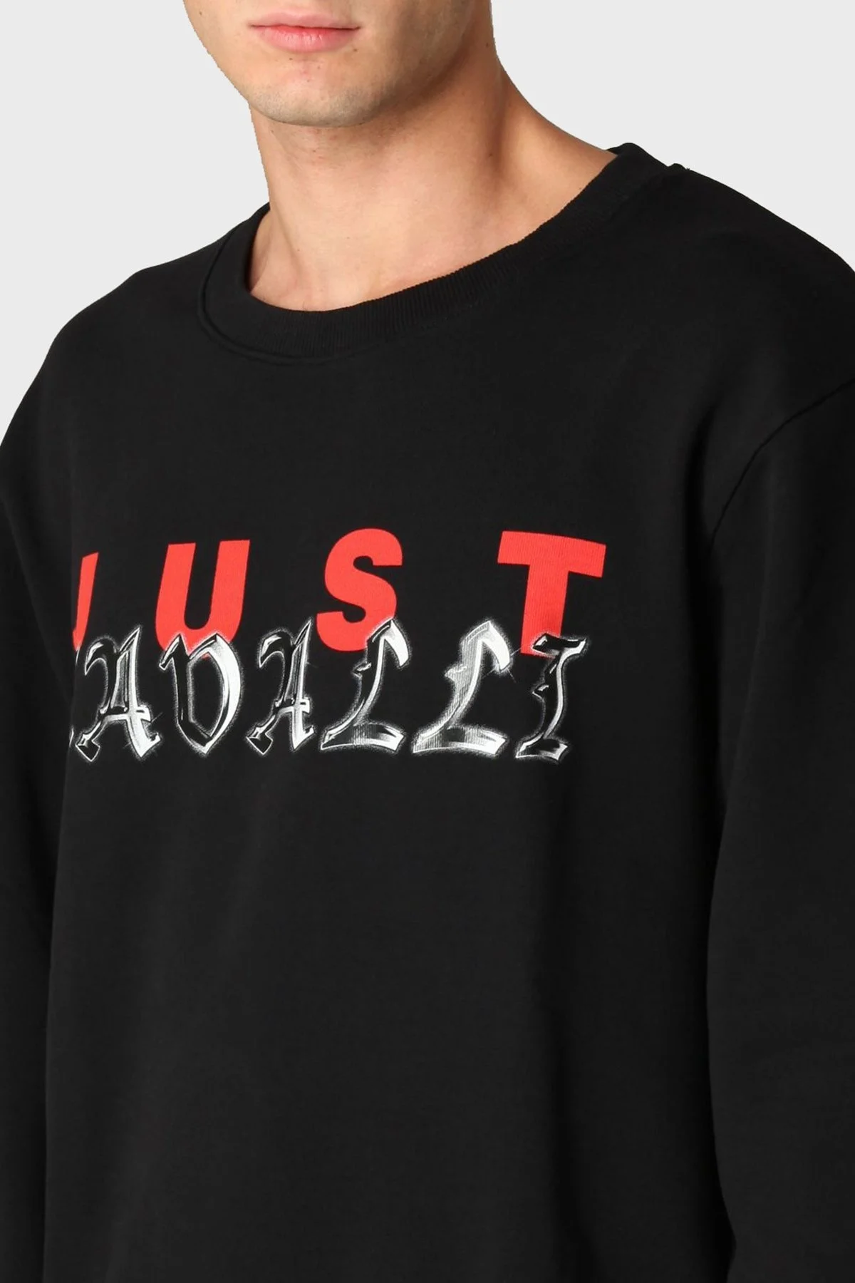 Just Cavalli Logolu Regular Fit Bisiklet Yaka % 100 Pamuk Erkek Sweat S03GU0144 N25189 900 SİYAH - 3