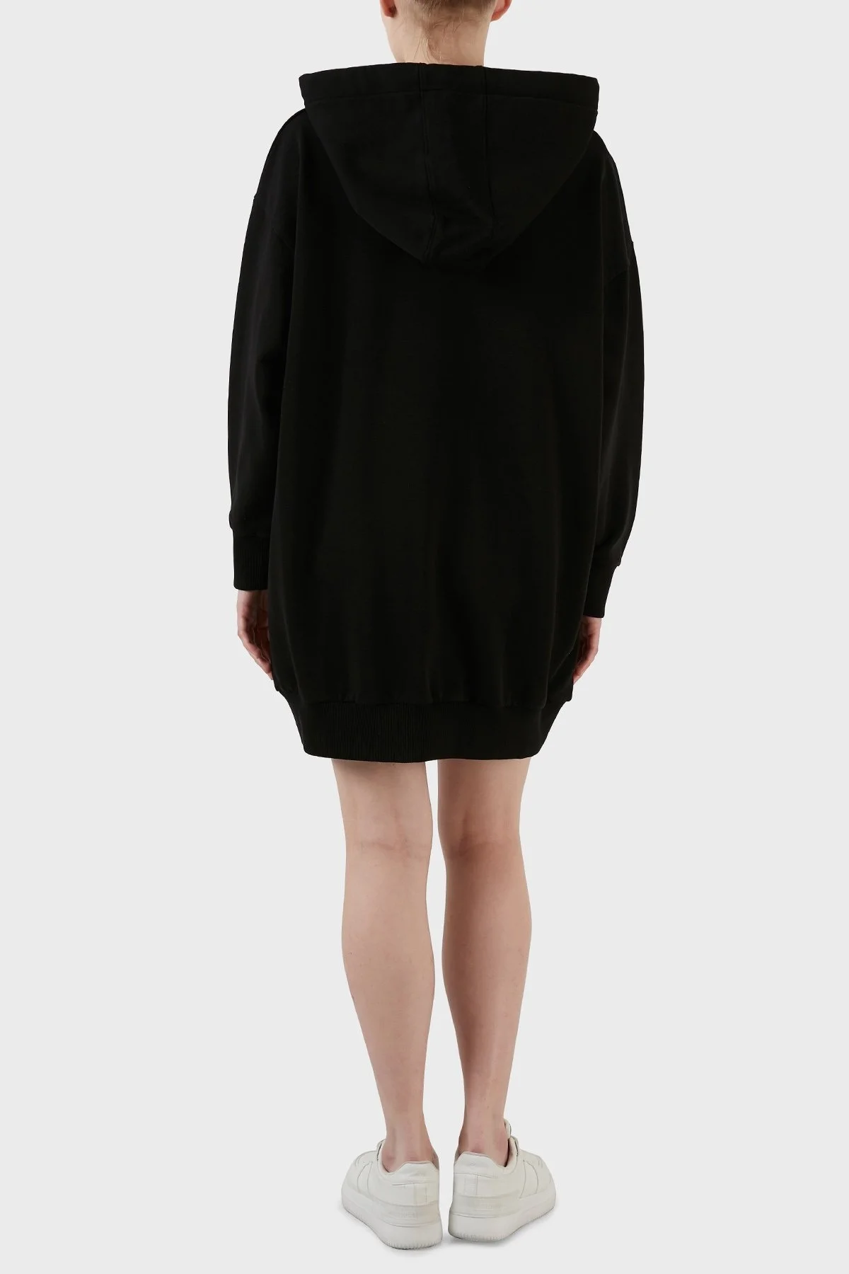 Just Cavalli Oversize Baskılı Kapüşonlu % 100 Pamuk Bayan Sweat S04GU0129 N25189 900 SİYAH - 5