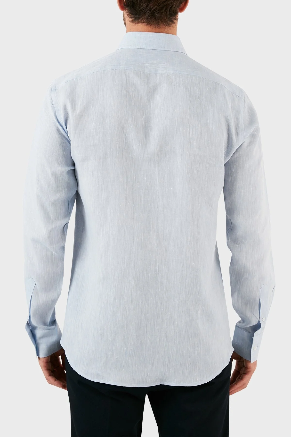 Karl Lagerfeld % 100 Keten Regular Fit Erkek Gömlek 605000 60 521667 620 MAVİ - 6