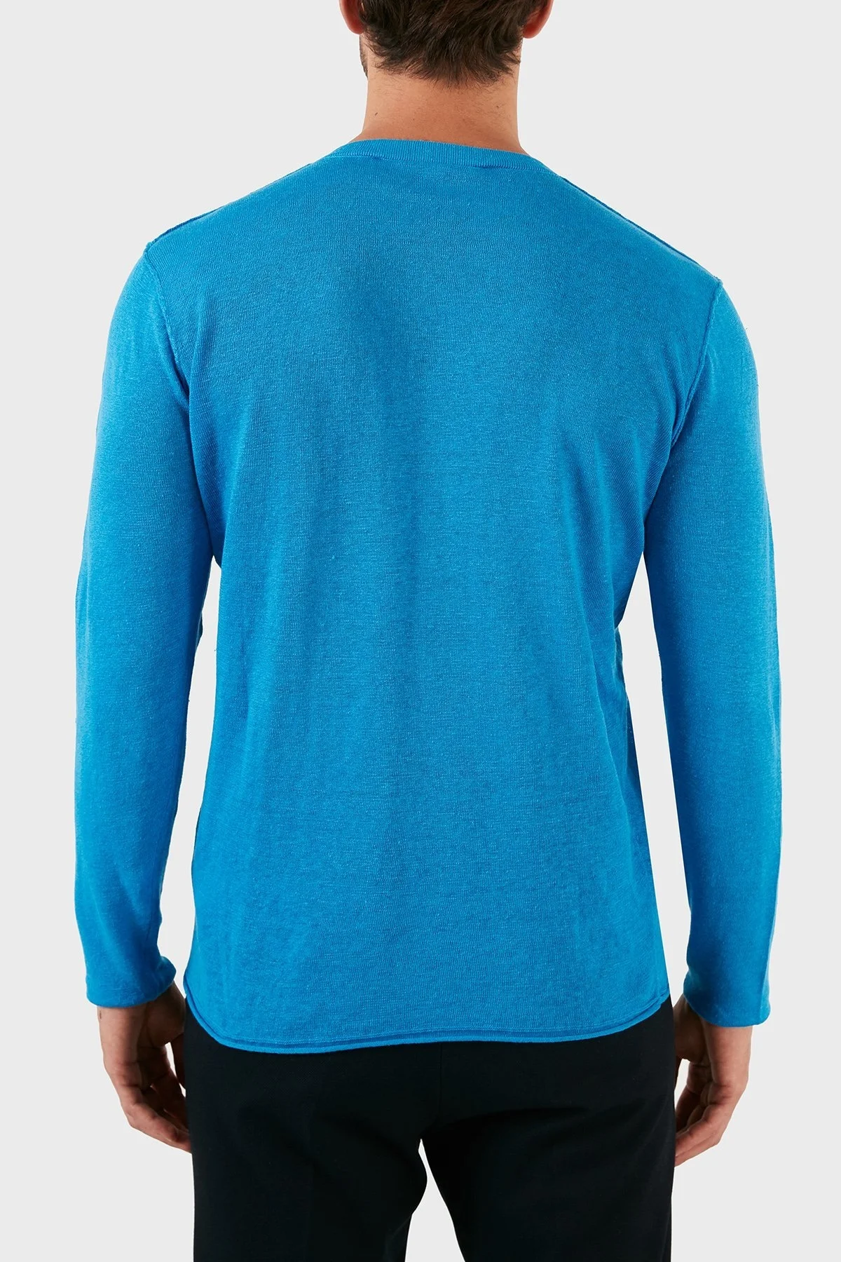 Karl Lagerfeld % 100 Keten Slim Fit Düğmeli Sıfır Yaka Erkek Kazak 655045 0 521305 640 SAKS - 10