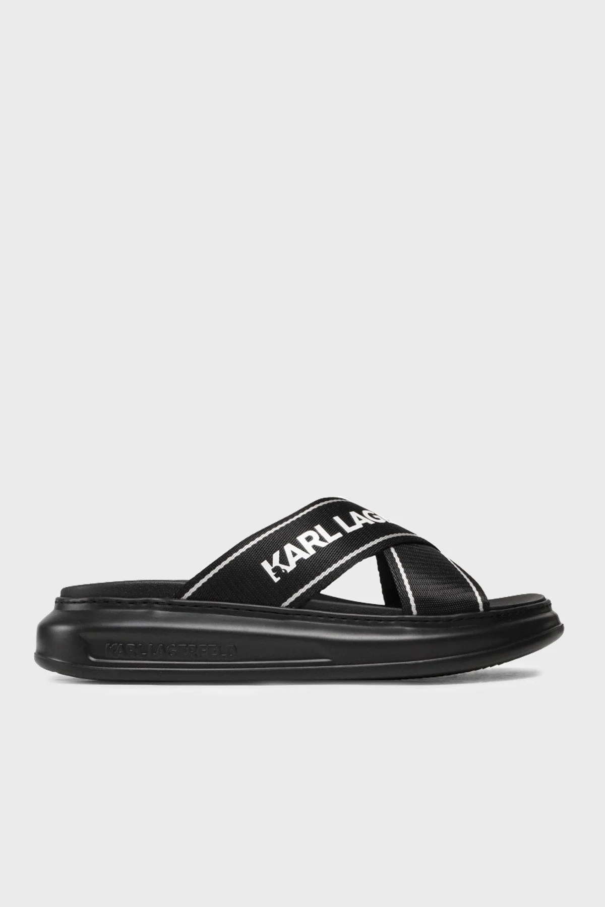 Karl Lagerfeld Logo Detaylı Erkek Terlik KL52501 Y0X SİYAH - 1