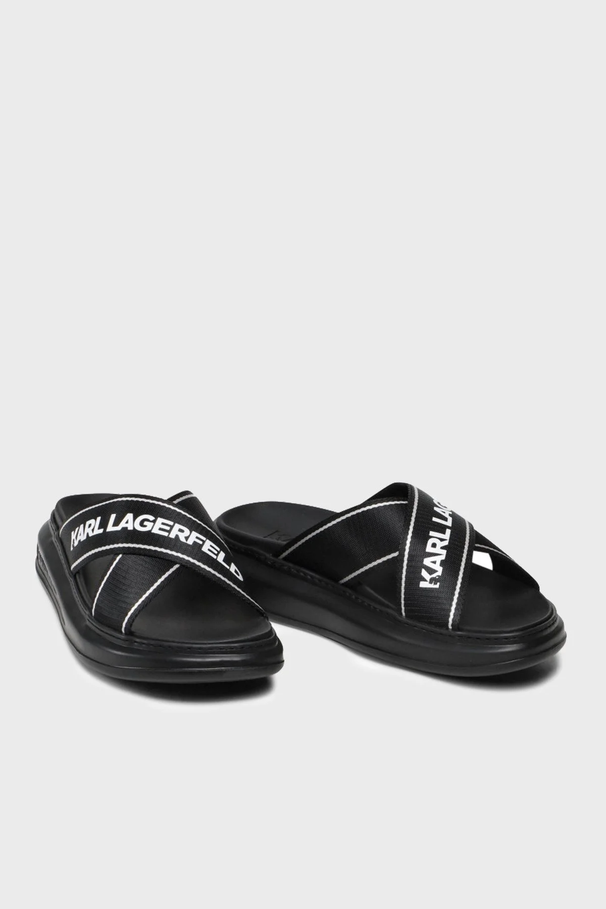 Karl Lagerfeld Logo Detaylı Erkek Terlik KL52501 Y0X SİYAH - 3