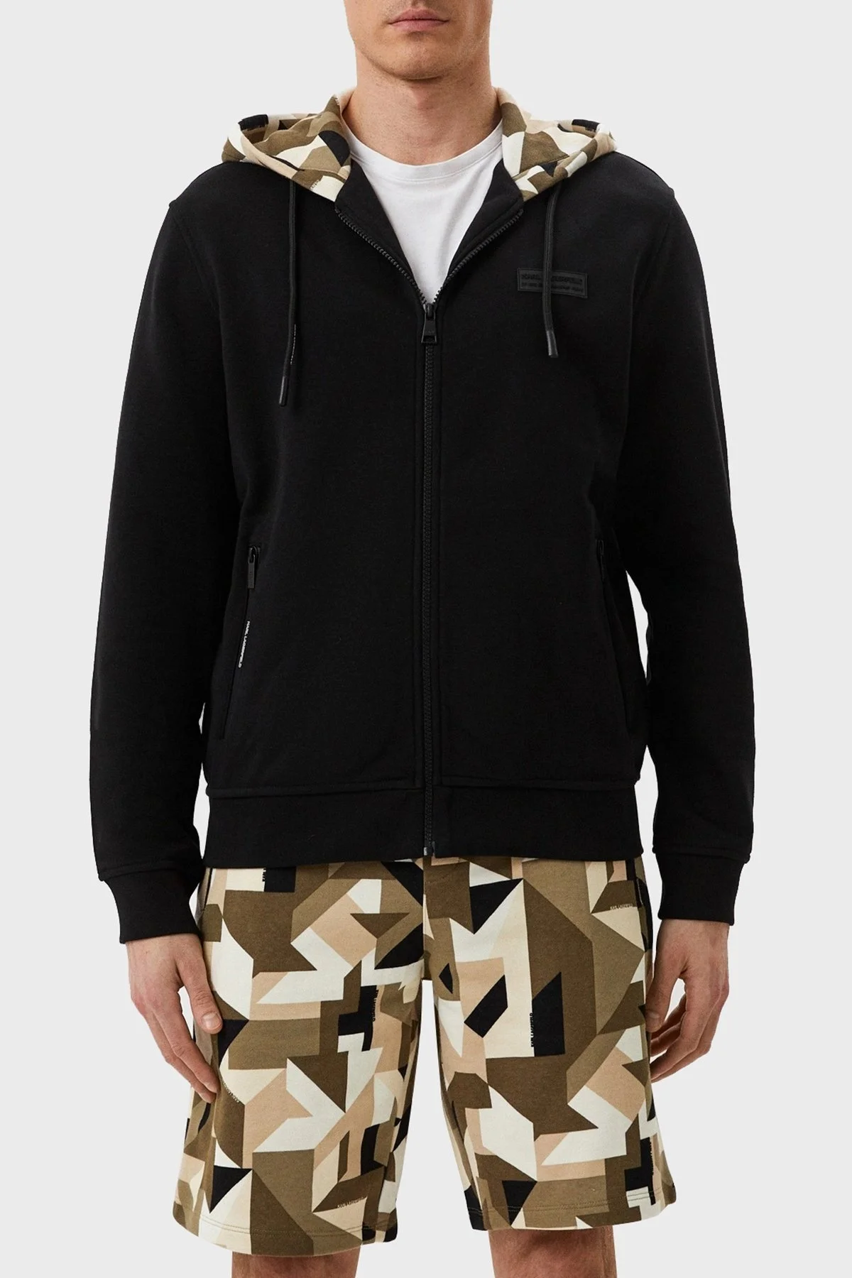 Karl Lagerfeld Pamuklu Fermuarlı Regular Fit Kapüşonlu Erkek Sweat 705009 0 521900 990 SİYAH - 1