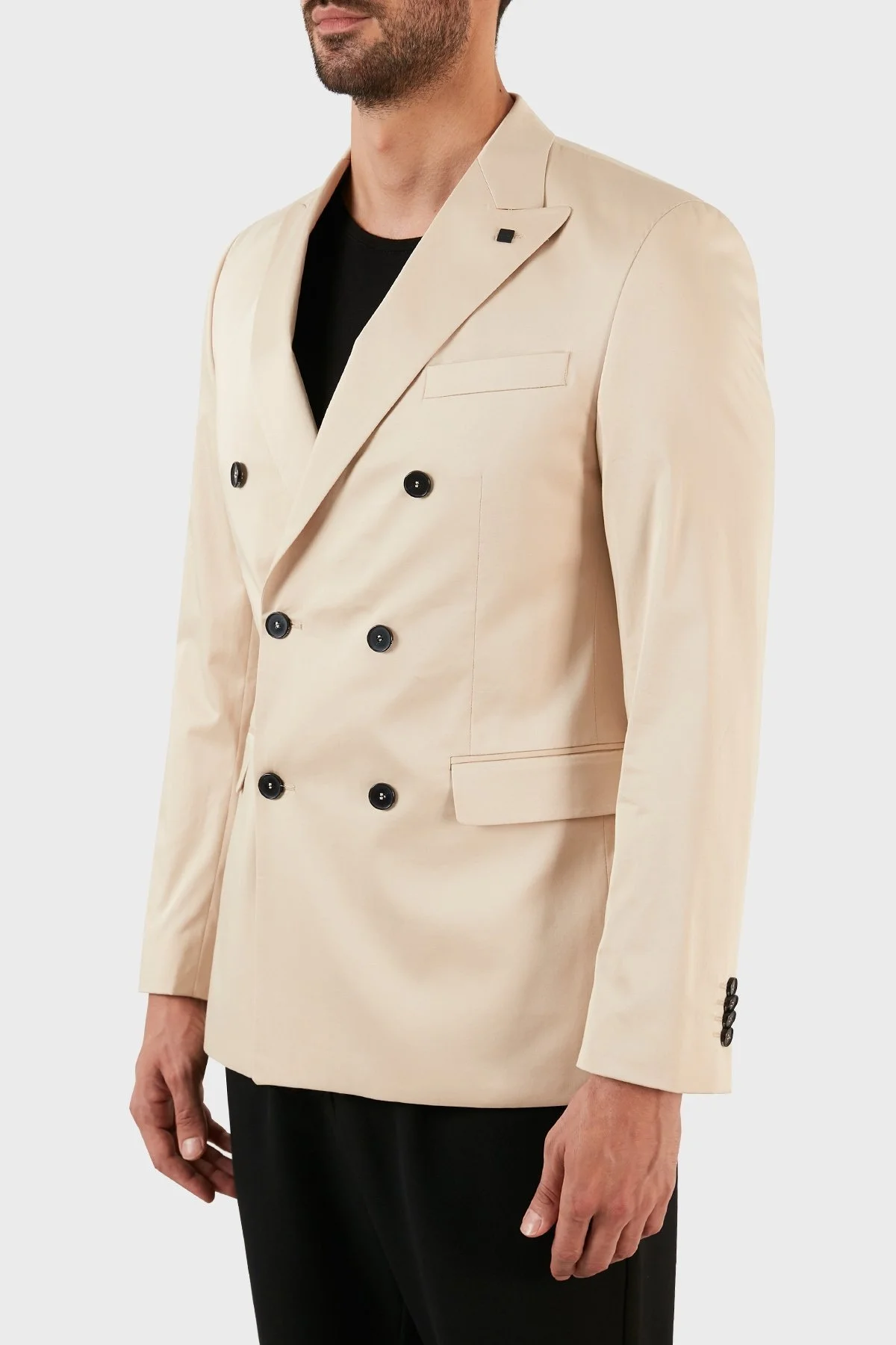 Karl Lagerfeld Pamuklu Regular Fit Çift Düğmeli Çift Yırtmaçlı Erkek Ceket 155201 10 521092 410 BEJ - 2