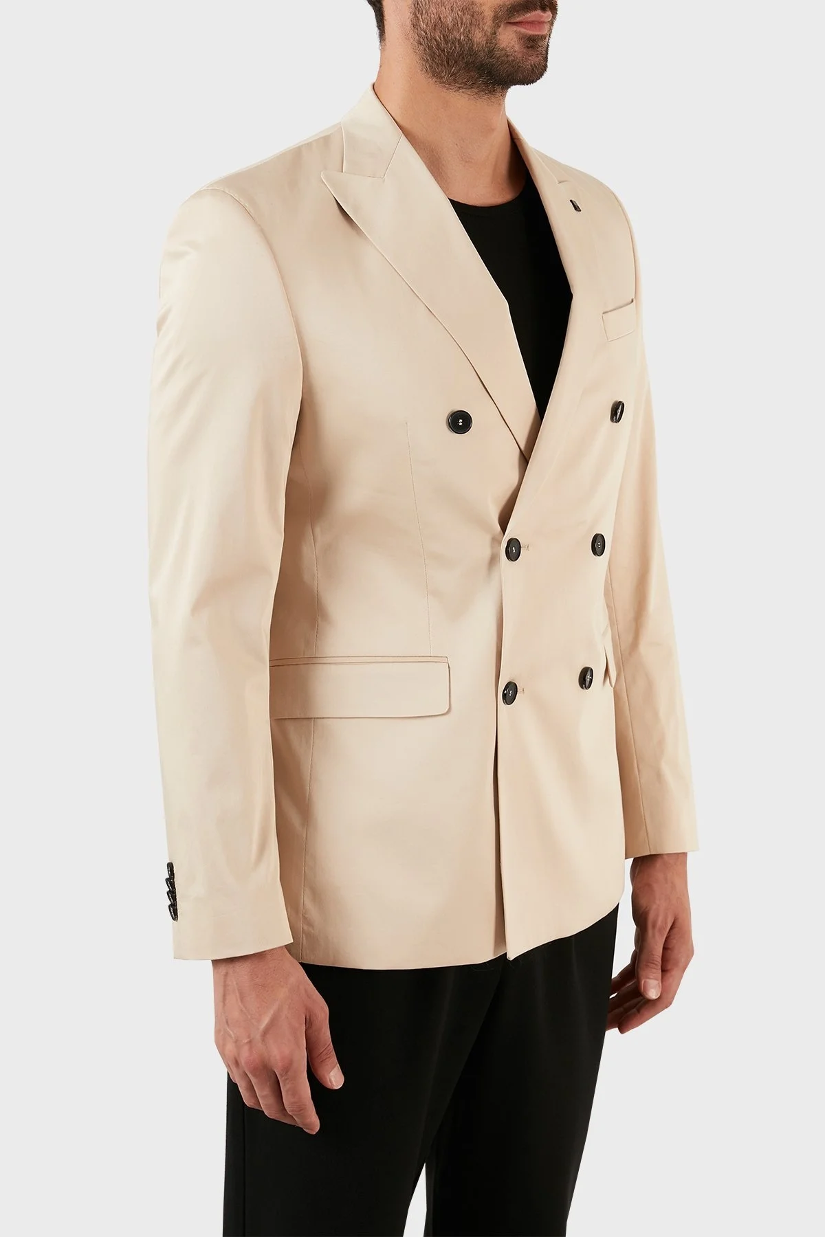 Karl Lagerfeld Pamuklu Regular Fit Çift Düğmeli Çift Yırtmaçlı Erkek Ceket 155201 10 521092 410 BEJ - 3