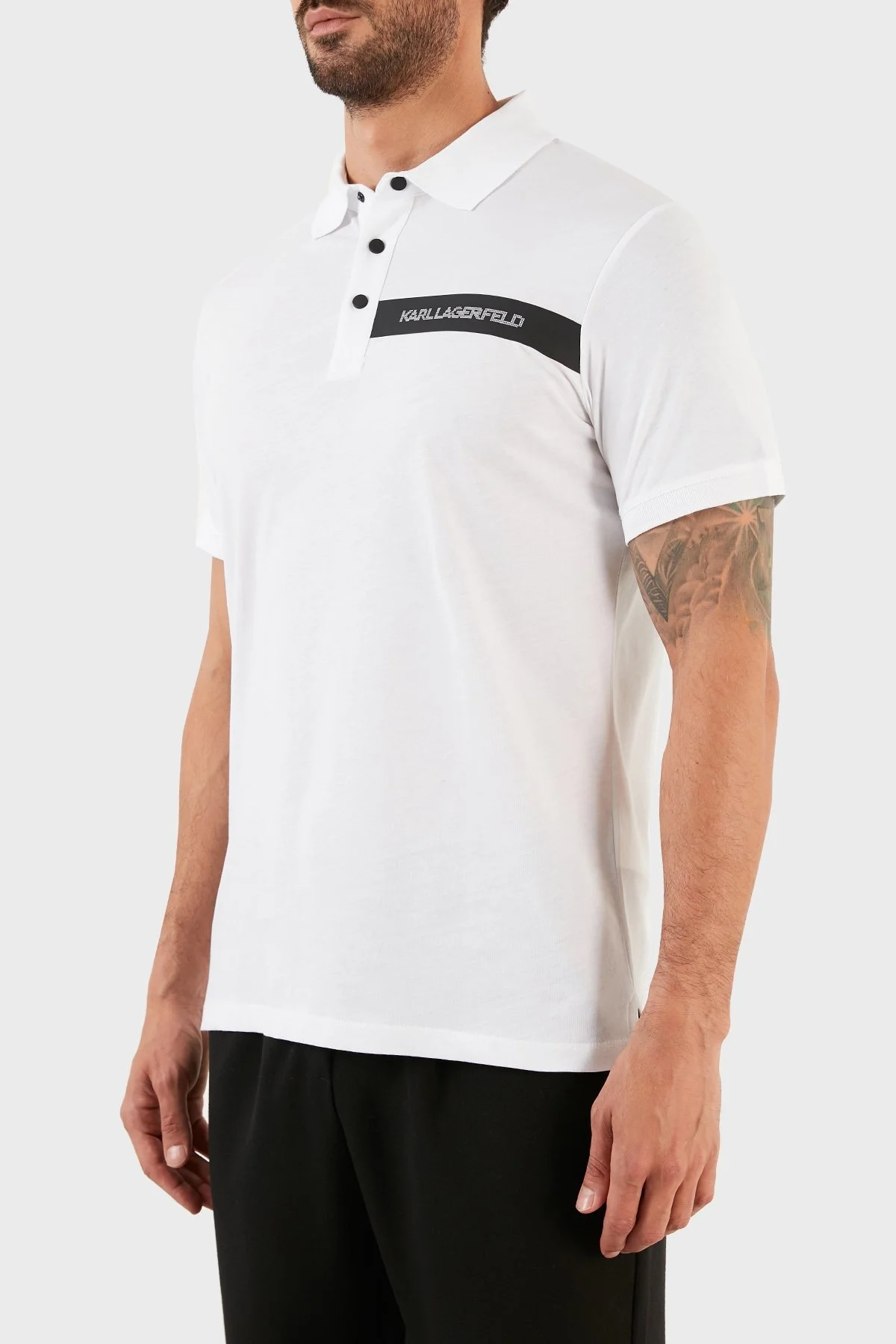 Karl Lagerfeld Pamuklu Regular Fit Düğmeli Erkek Polo T Shirt 745024 0 521224 10 BEYAZ - 2