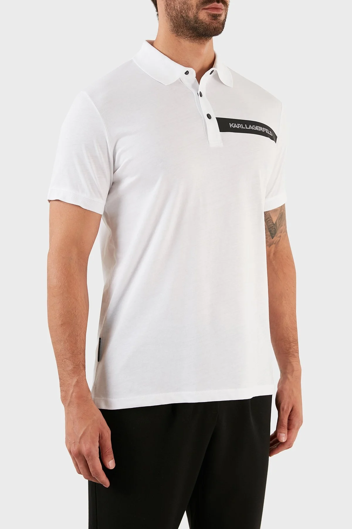 Karl Lagerfeld Pamuklu Regular Fit Düğmeli Erkek Polo T Shirt 745024 0 521224 10 BEYAZ - 3