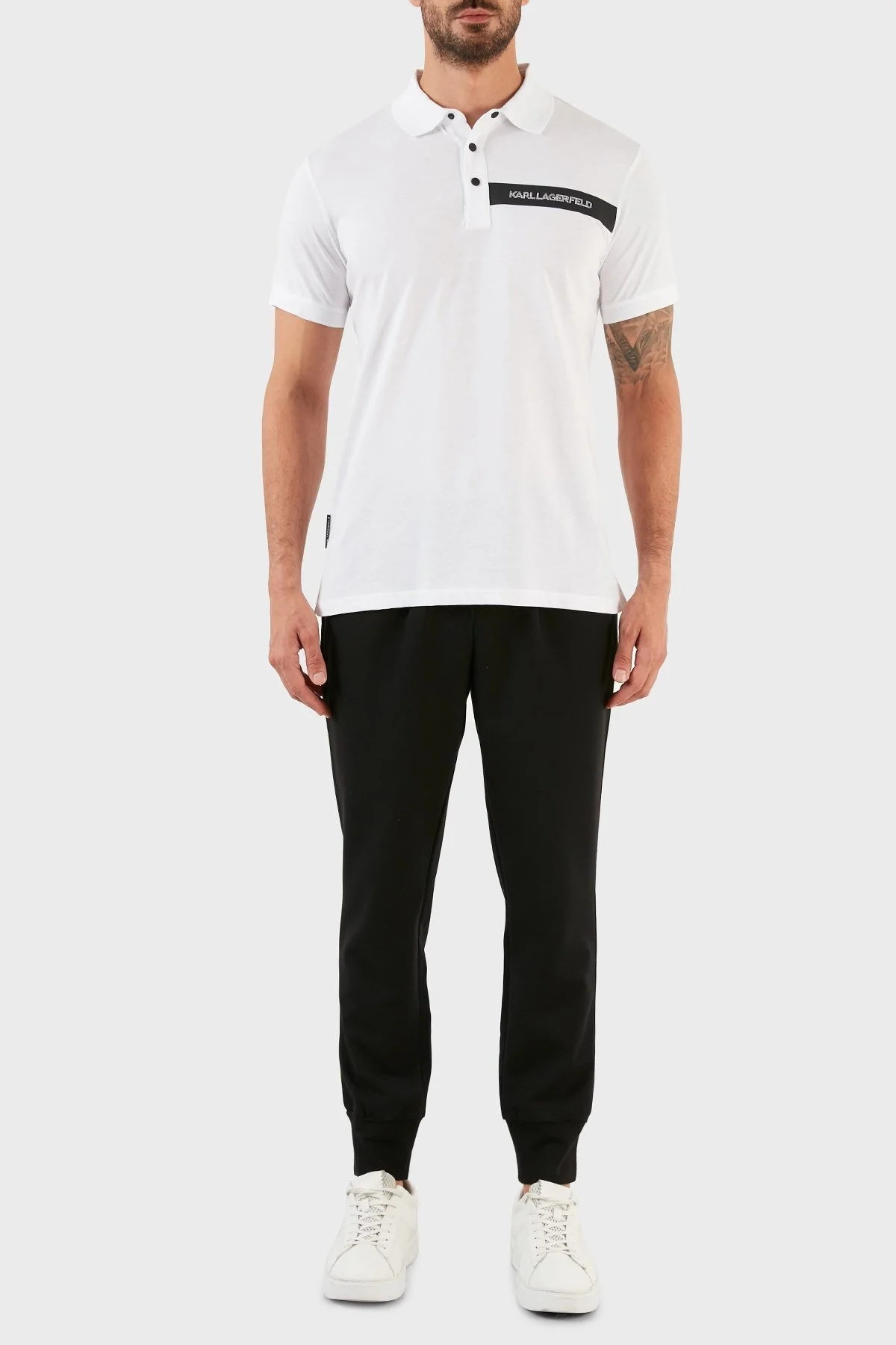 Karl Lagerfeld Pamuklu Regular Fit Düğmeli Erkek Polo T Shirt 745024 0 521224 10 BEYAZ - 5