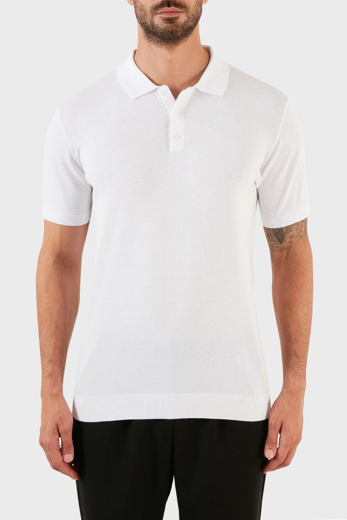 Karl Lagerfeld Pamuklu Regular Fit Kısa Kollu Kazak Erkek Polo T Shirt 655023 0 521301 10 BEYAZ - 1