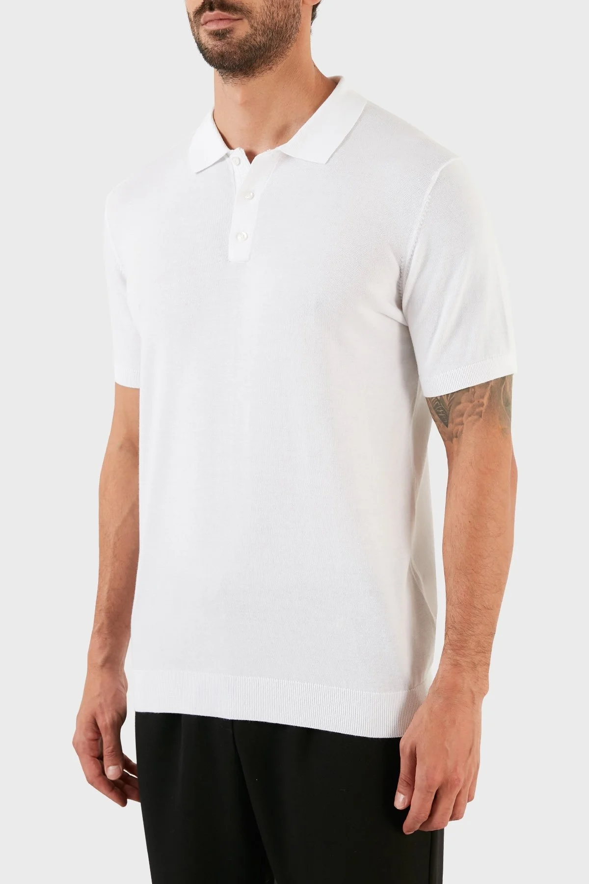 Karl Lagerfeld Pamuklu Regular Fit Kısa Kollu Kazak Erkek Polo T Shirt 655023 0 521301 10 BEYAZ - 2