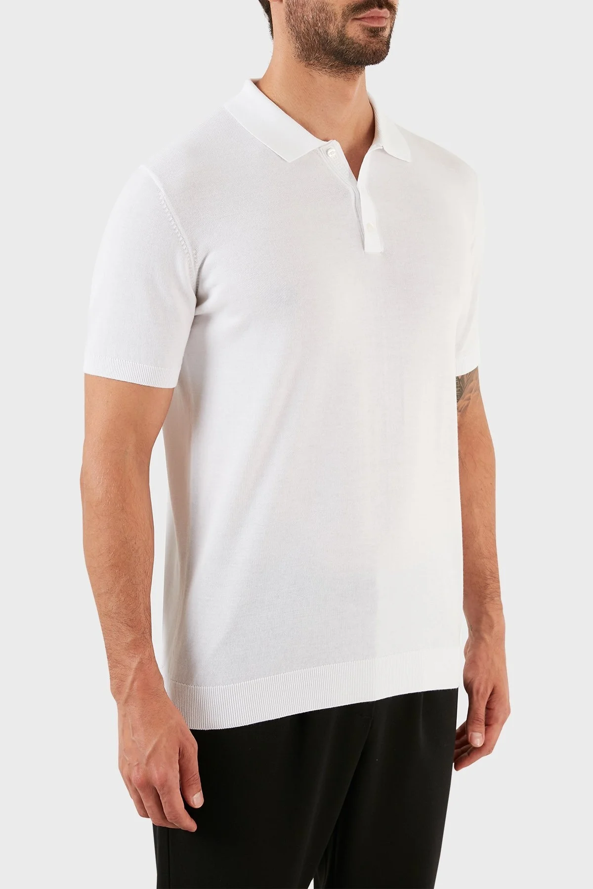 Karl Lagerfeld Pamuklu Regular Fit Kısa Kollu Kazak Erkek Polo T Shirt 655023 0 521301 10 BEYAZ - 3