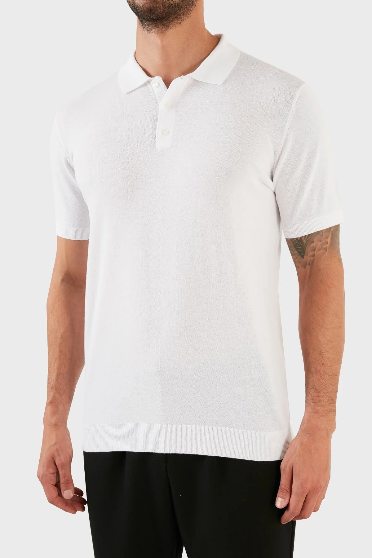 Karl Lagerfeld Pamuklu Regular Fit Kısa Kollu Kazak Erkek Polo T Shirt 655023 0 521301 10 BEYAZ - 4