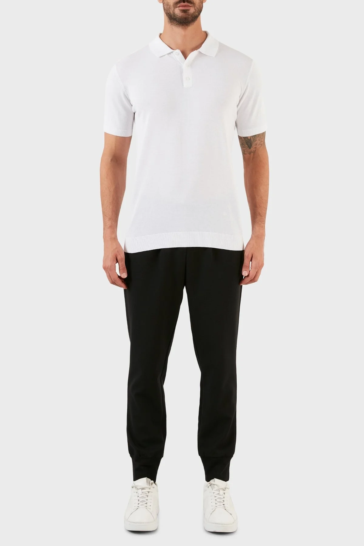 Karl Lagerfeld Pamuklu Regular Fit Kısa Kollu Kazak Erkek Polo T Shirt 655023 0 521301 10 BEYAZ - 5