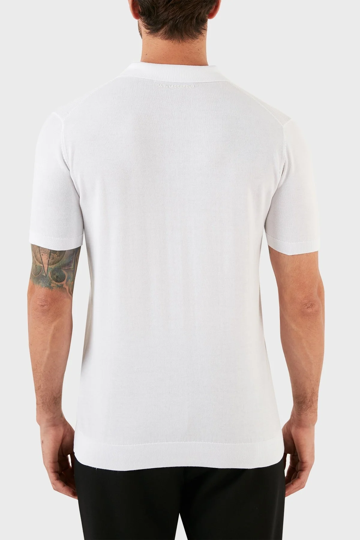 Karl Lagerfeld Pamuklu Regular Fit Kısa Kollu Kazak Erkek Polo T Shirt 655023 0 521301 10 BEYAZ - 6