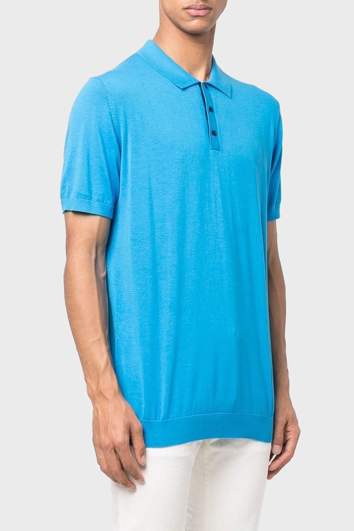 Karl Lagerfeld Pamuklu Regular Fit Örme Düğmeli Polo Erkek T Shirt 655023 0 521301 640 SAKS - 1