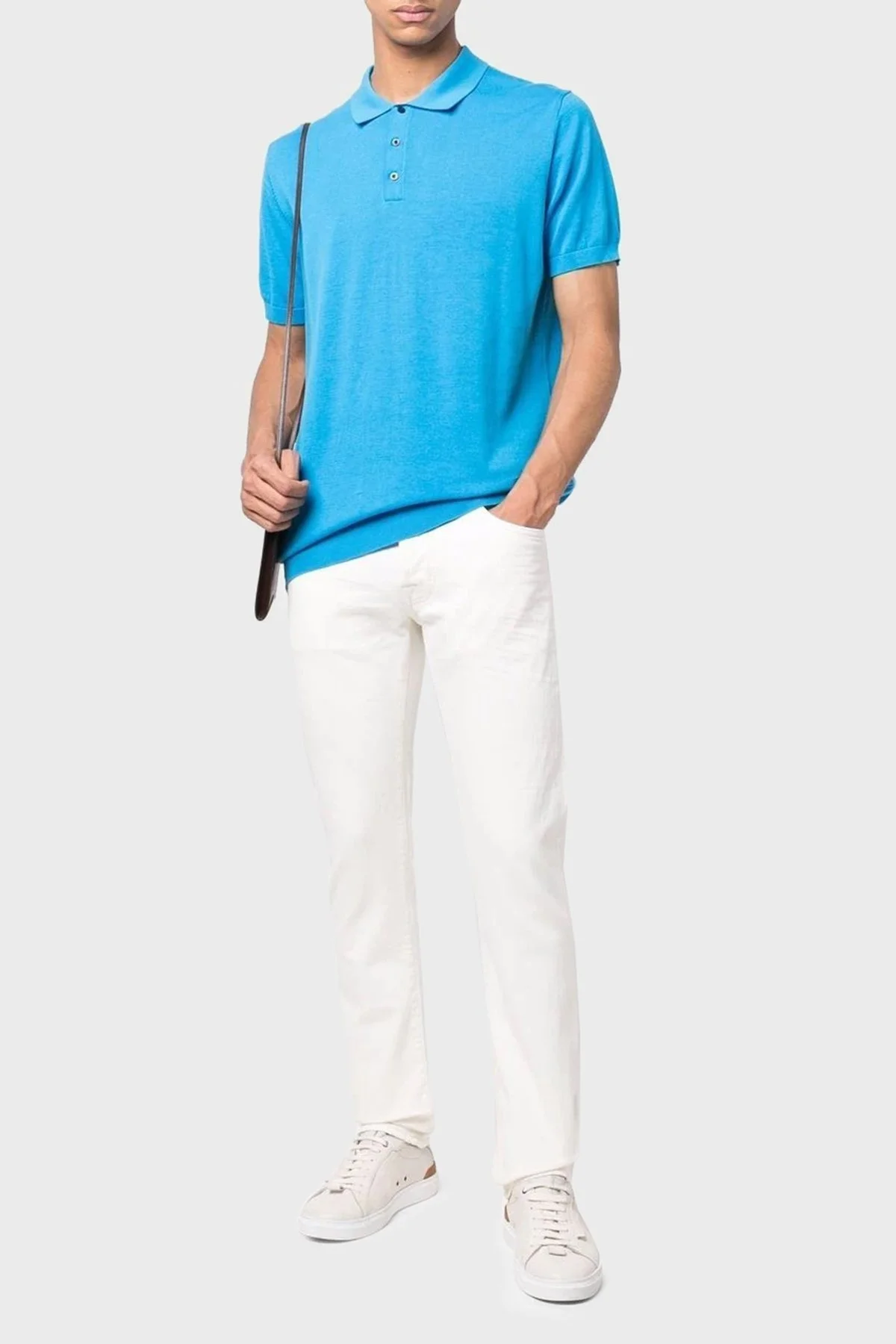 Karl Lagerfeld Pamuklu Regular Fit Örme Düğmeli Polo Erkek T Shirt 655023 0 521301 640 SAKS - 4