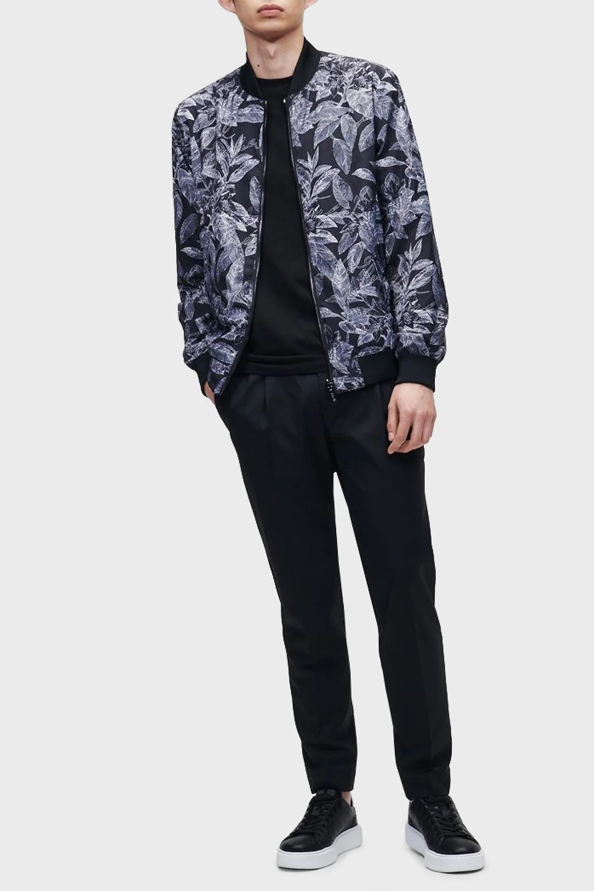 Karl Lagerfeld Regular Fit Çift Taraflı Bomber Erkek Mont 505007 0 521512 991 SİYAH-BEYAZ - 1