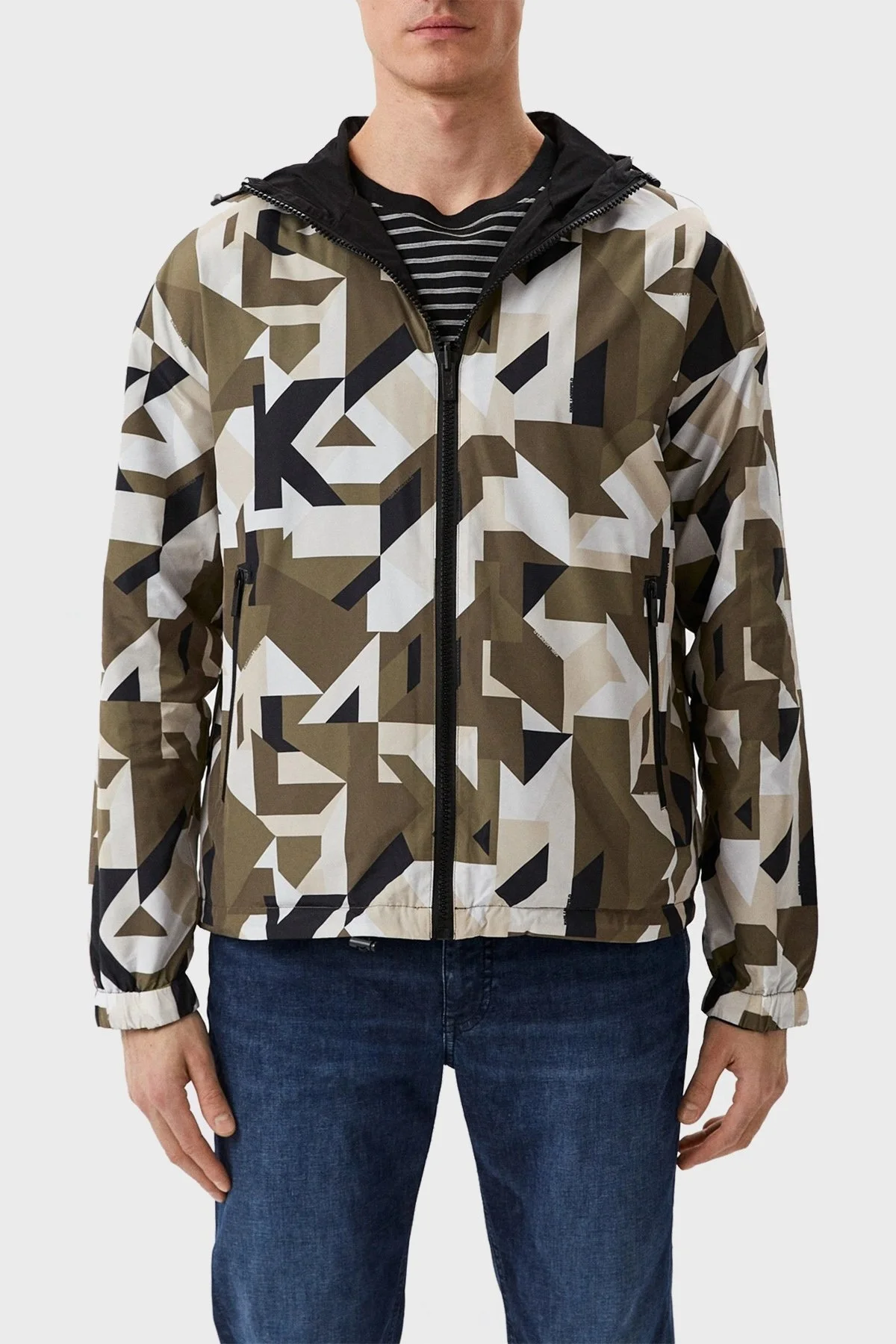 Karl Lagerfeld Regular Fit Çift Taraflı Kapüşonlu Erkek Mont 505006 0 521511 579 HAKİ-BEJ - 1