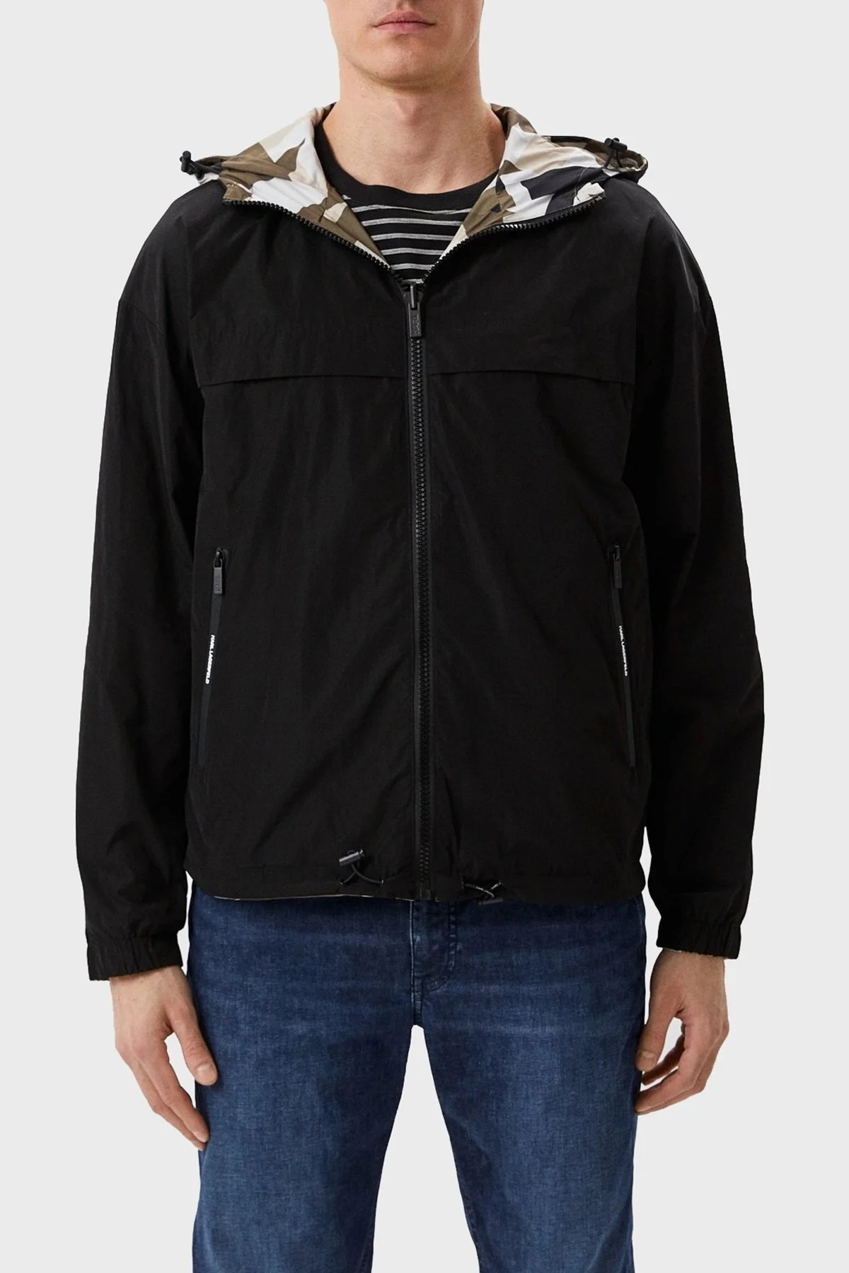 Karl Lagerfeld Regular Fit Çift Taraflı Kapüşonlu Erkek Mont 505006 0 521511 579 HAKİ-BEJ - 2