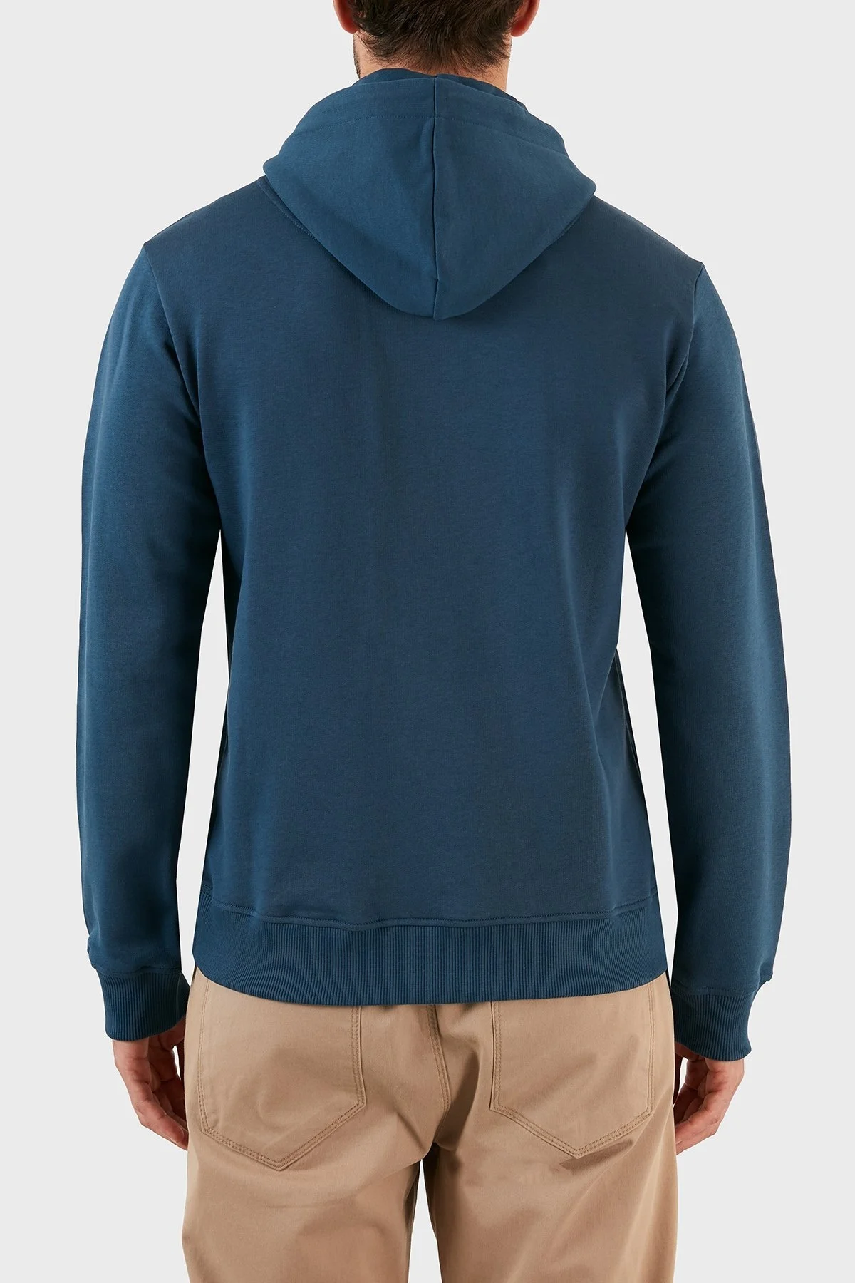 Kenzo % 100 Pamuk Tiger İşlemeli Kapüşonlu Kanguru Cepli Regular Fit Erkek Sweat FC6 5SW341 4XD 72 PETROL - 2