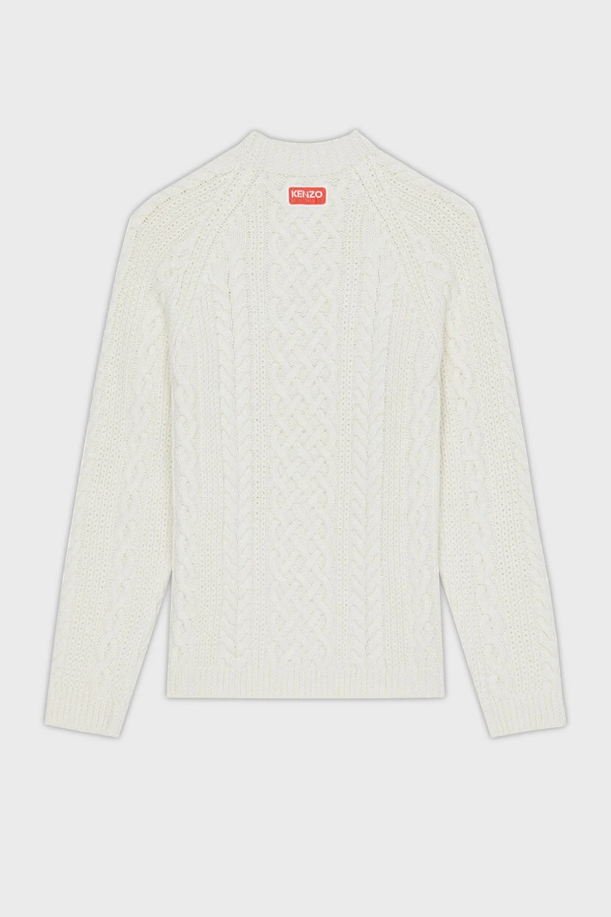 Kenzo % 100 Yün Desenli Sıfır Yaka Örgü Erkek Kazak FC65PU3063AB02 EKRU - 6