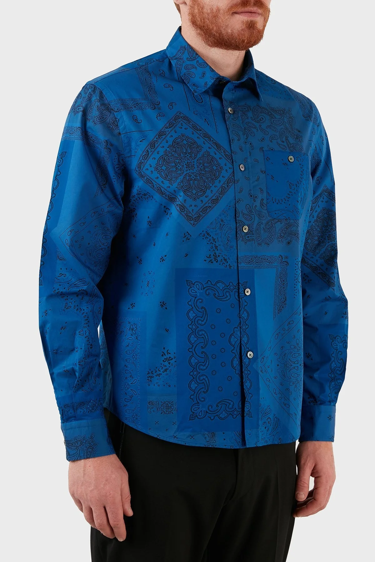 Kenzo Desenli Cepli % 100 Pamuk Uzun Kollu Erkek Gömlek FC5 5CH401 9P5 71 SAKS - 4