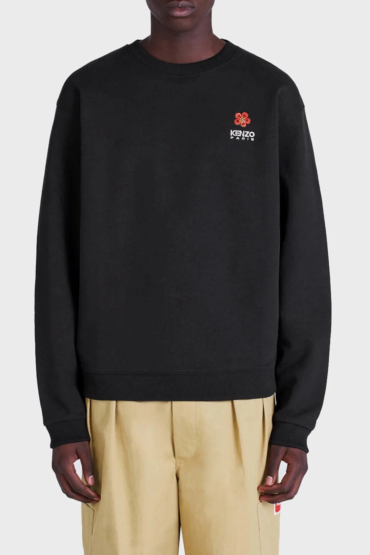 Kenzo Logo İşlemeli Regular Fit Bisiklet Yaka Pamuklu Erkek Sweat FC6 5SW412 4MF 99J SİYAH - 1