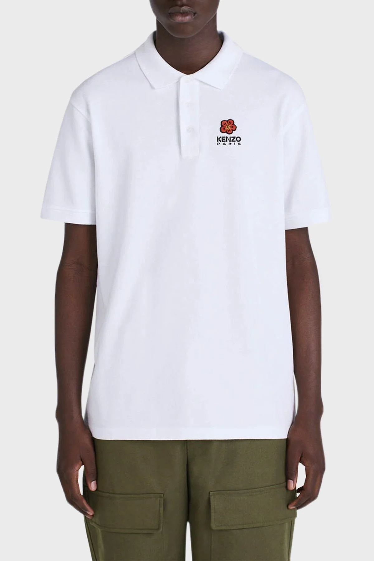 Kenzo Organik Pamuklu Regular Fit Düğmeli Erkek Polo T Shirt FC65PO0024PU01 BEYAZ - 1