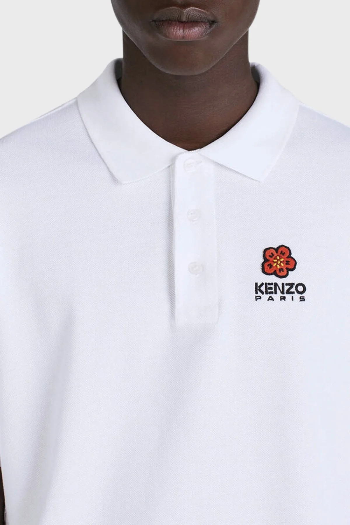 Kenzo Organik Pamuklu Regular Fit Düğmeli Erkek Polo T Shirt FC65PO0024PU01 BEYAZ - 3