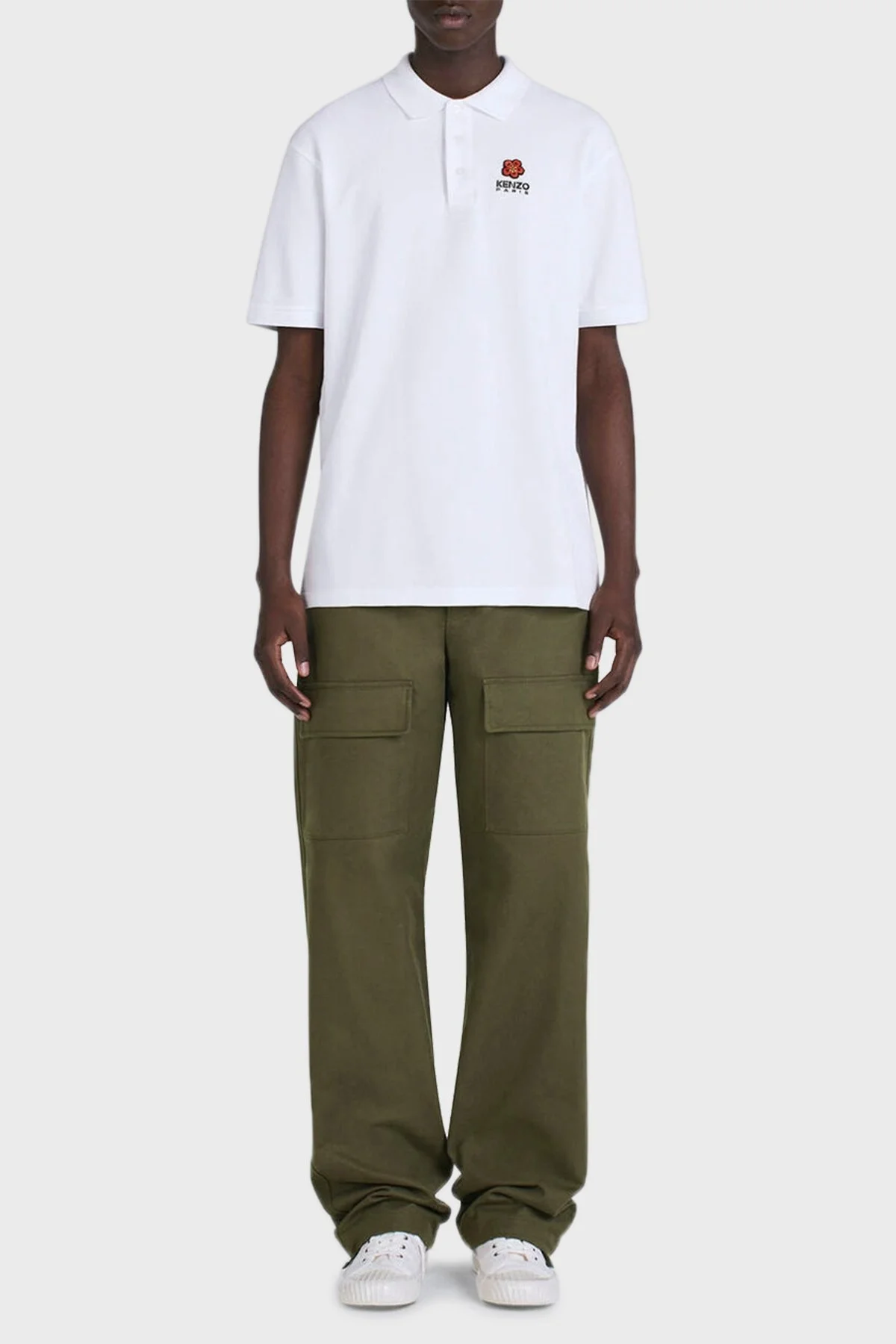 Kenzo Organik Pamuklu Regular Fit Düğmeli Erkek Polo T Shirt FC65PO0024PU01 BEYAZ - 4