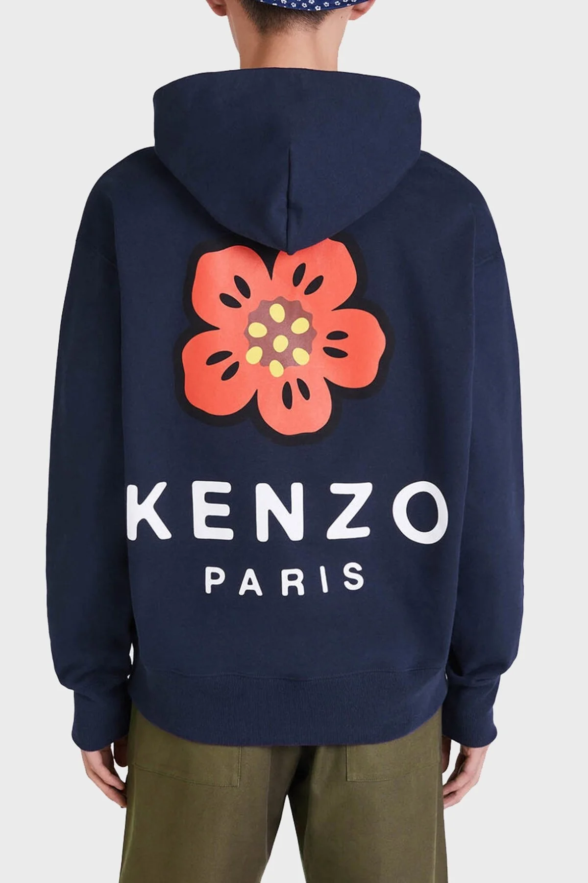 Kenzo Pamuklu Baskılı Oversize Kapüşonlu Erkek Sweat FC65SW4604ME77 LACİVERT - 2