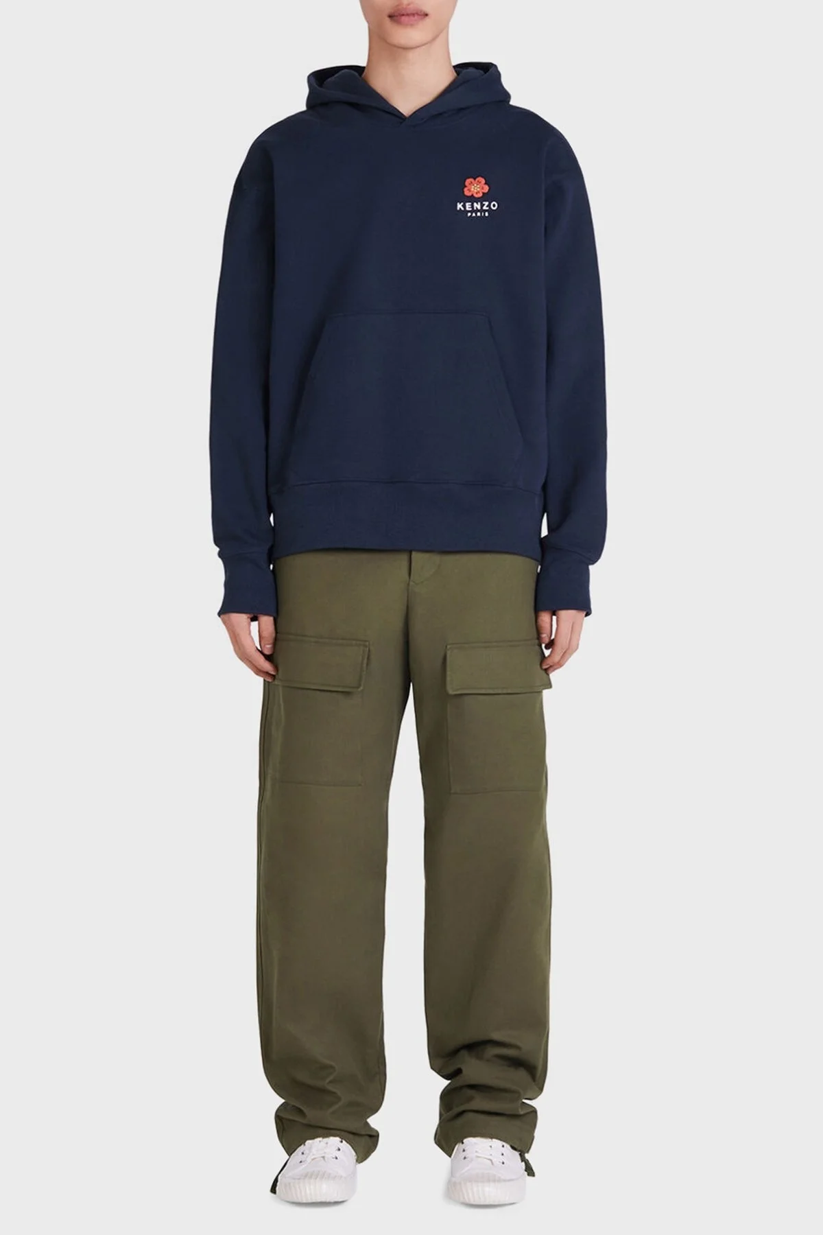 Kenzo Pamuklu Baskılı Oversize Kapüşonlu Erkek Sweat FC65SW4604ME77 LACİVERT - 6