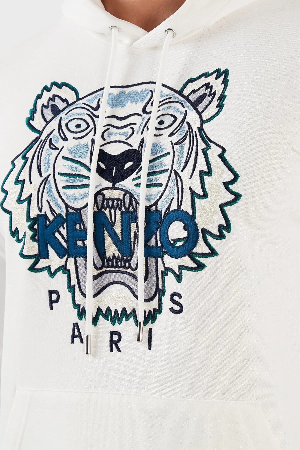 Kenzo Pamuklu Regular Fit Kanguru Cepli Kapüşonlu Erkek Sweat FC65SW3334XL01B BEYAZ - 5