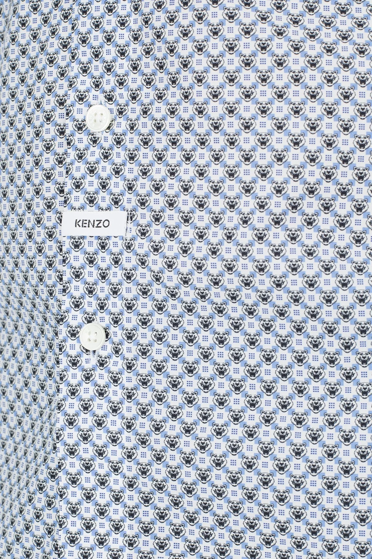 Kenzo Slim Fit Erkek Gömlek FA5 5CH200 1KJ 01 BEYAZ-MAVİ - 8