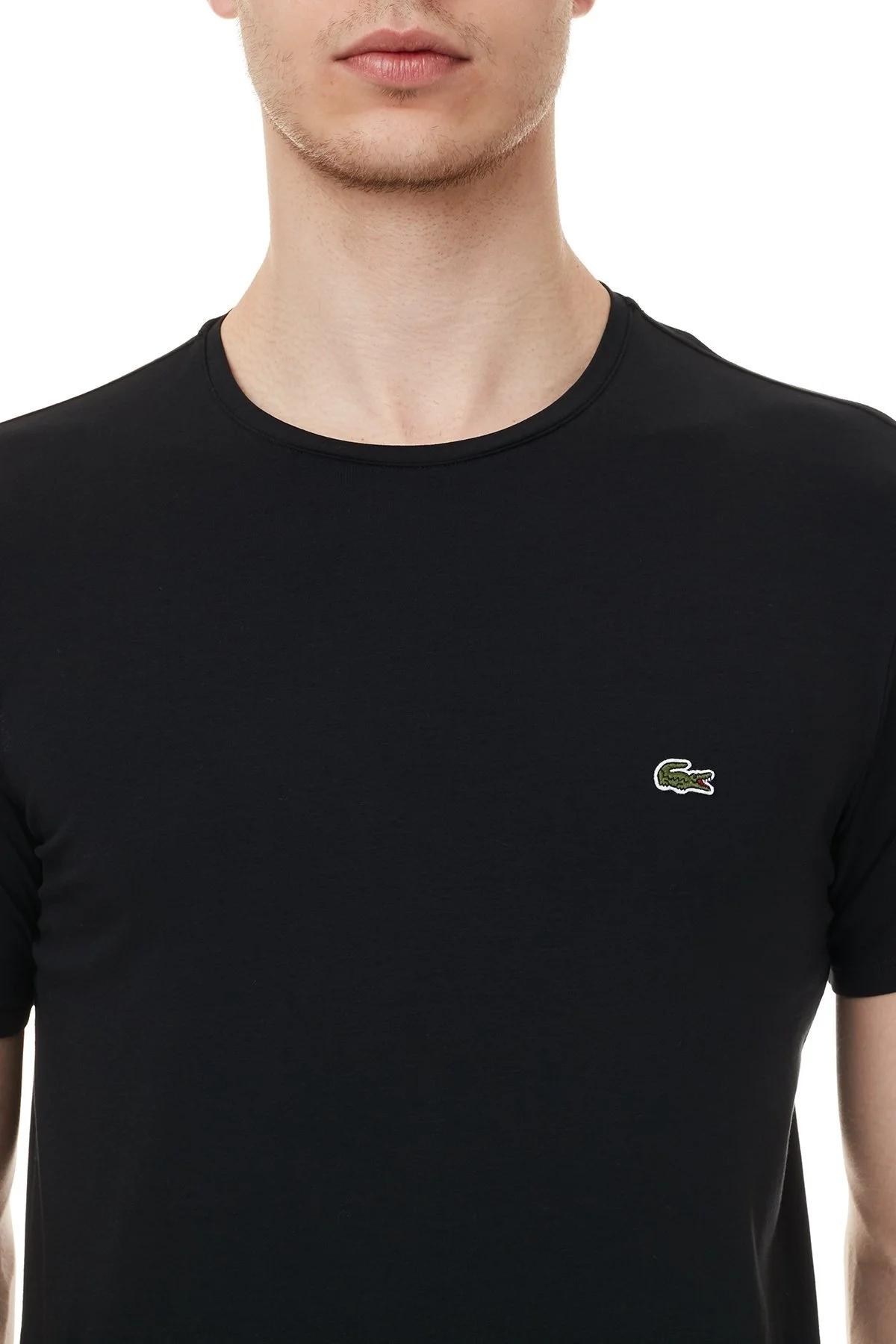 Lacoste Pamuklu Slim Fit Bisiklet Yaka Erkek T Shirt TH0998 031 SİYAH - 6