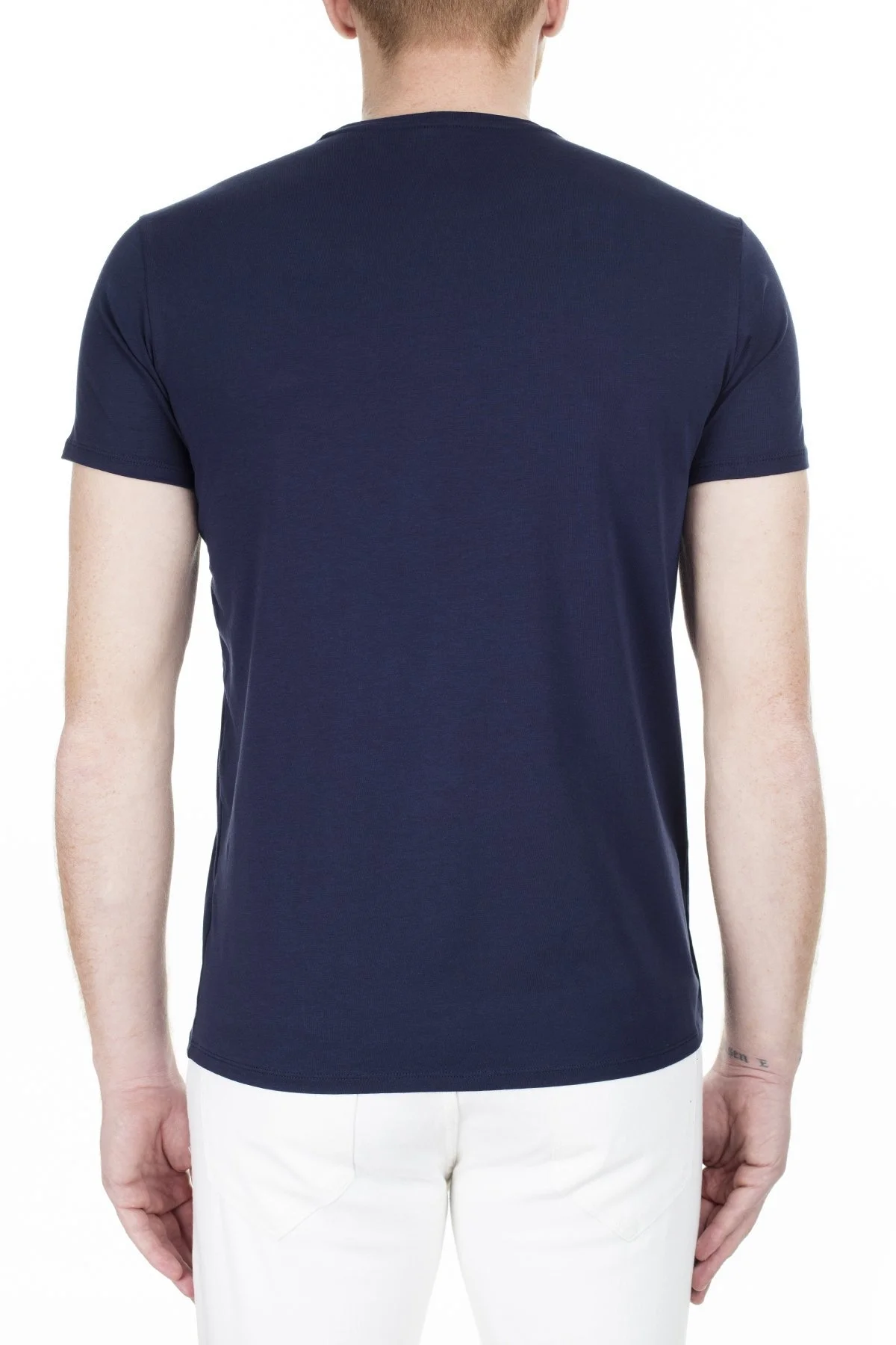 Lacoste Slim Fit Bisiklet Yaka % 100 Pamuk Erkek T Shirt TH0998 166 LACİVERT - 9