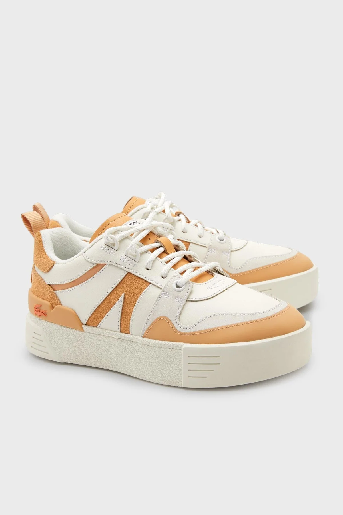 Lacoste Deri Sneaker Bayan Ayakkabı 744CFA0027 1Y9 Bej-Açık Kahve - 2