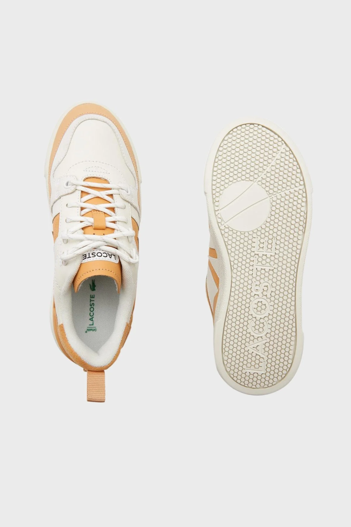 Lacoste Deri Sneaker Bayan Ayakkabı 744CFA0027 1Y9 Bej-Açık Kahve - 4