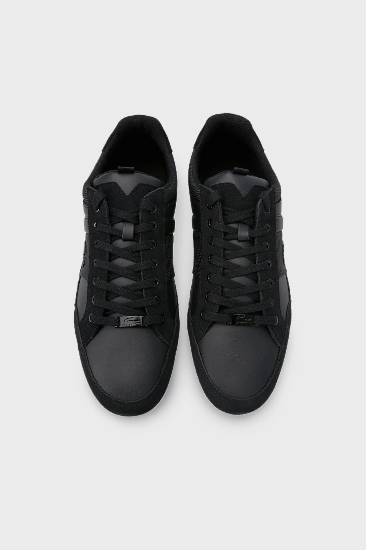 Lacoste Deri Süet Sneaker Erkek Ayakkabı 744CMA0012 312 SİYAH-BEYAZ - 5