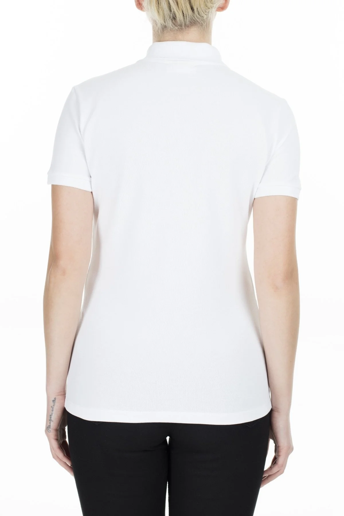 Lacoste Yaka T Shirt Bayan Polo PF5462 001 BEYAZ - 2