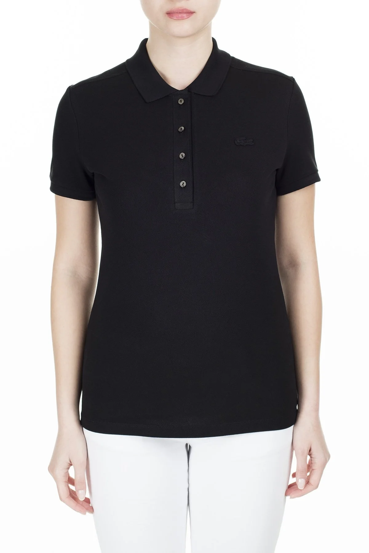 Lacoste Yaka T Shirt Bayan Polo PF5462 031 SİYAH - 1