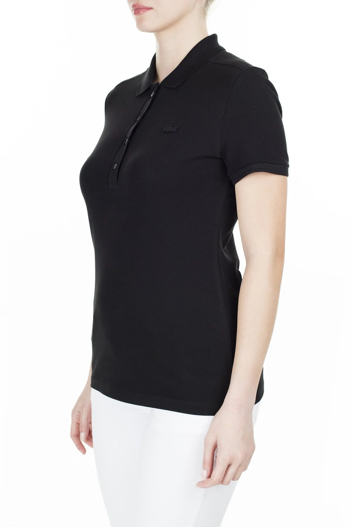 Lacoste Yaka T Shirt Bayan Polo PF5462 031 SİYAH - 3