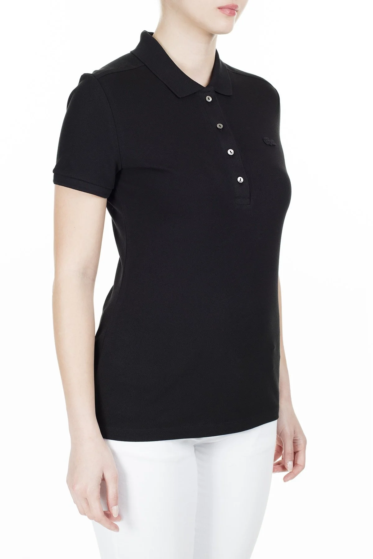 Lacoste Yaka T Shirt Bayan Polo PF5462 031 SİYAH - 4