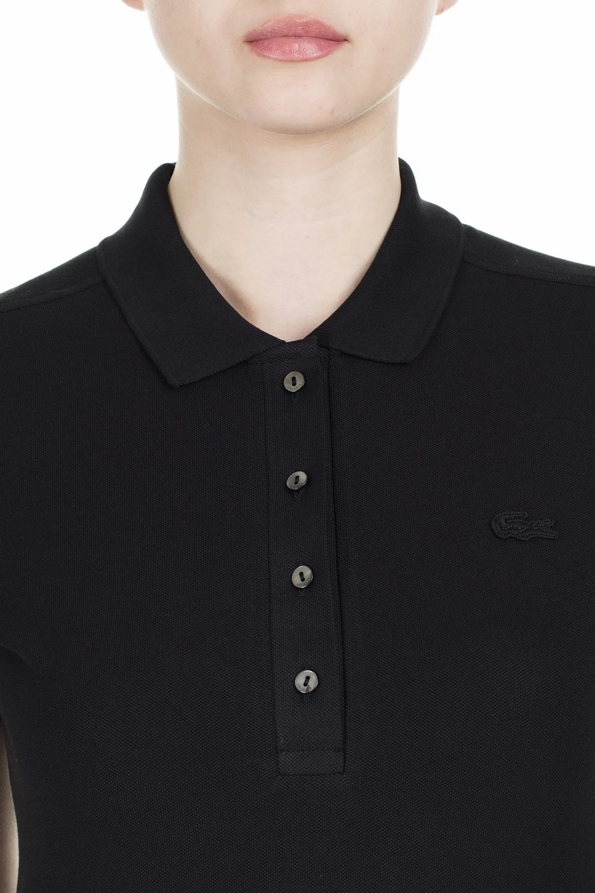 Lacoste Yaka T Shirt Bayan Polo PF5462 031 SİYAH - 7