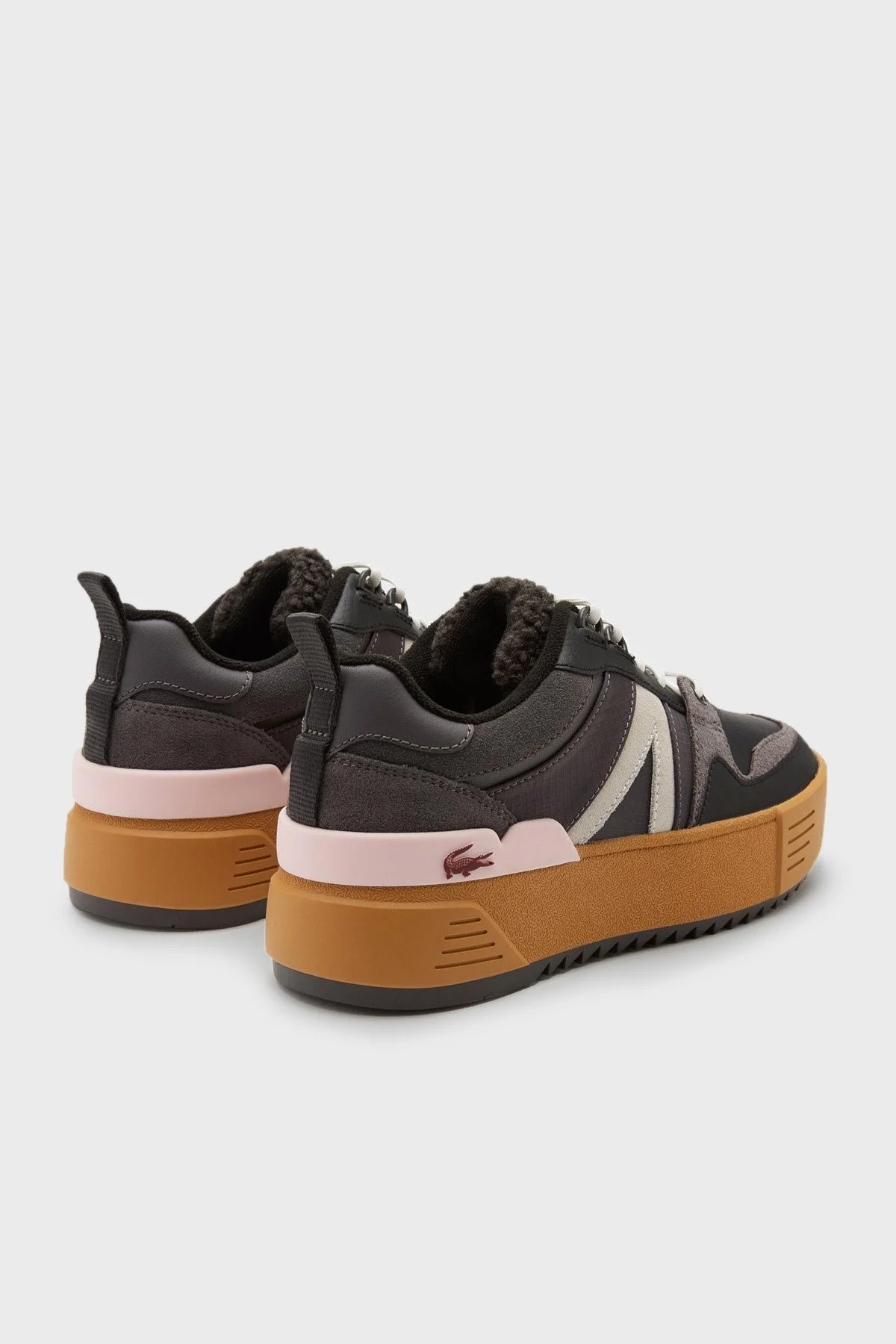 Lacoste Kalın Taban Deri Sneaker Bayan Ayakkabı 744SFA0022 1J1 SİYAH-PEMBE - 3