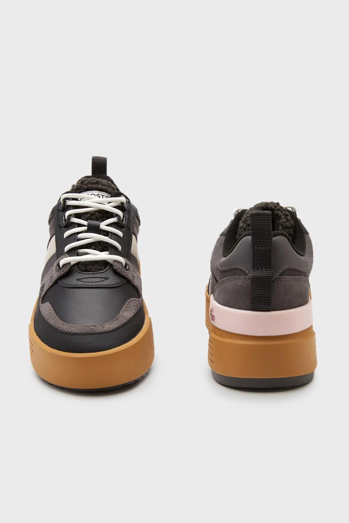 Lacoste Kalın Taban Deri Sneaker Bayan Ayakkabı 744SFA0022 1J1 SİYAH-PEMBE - 5