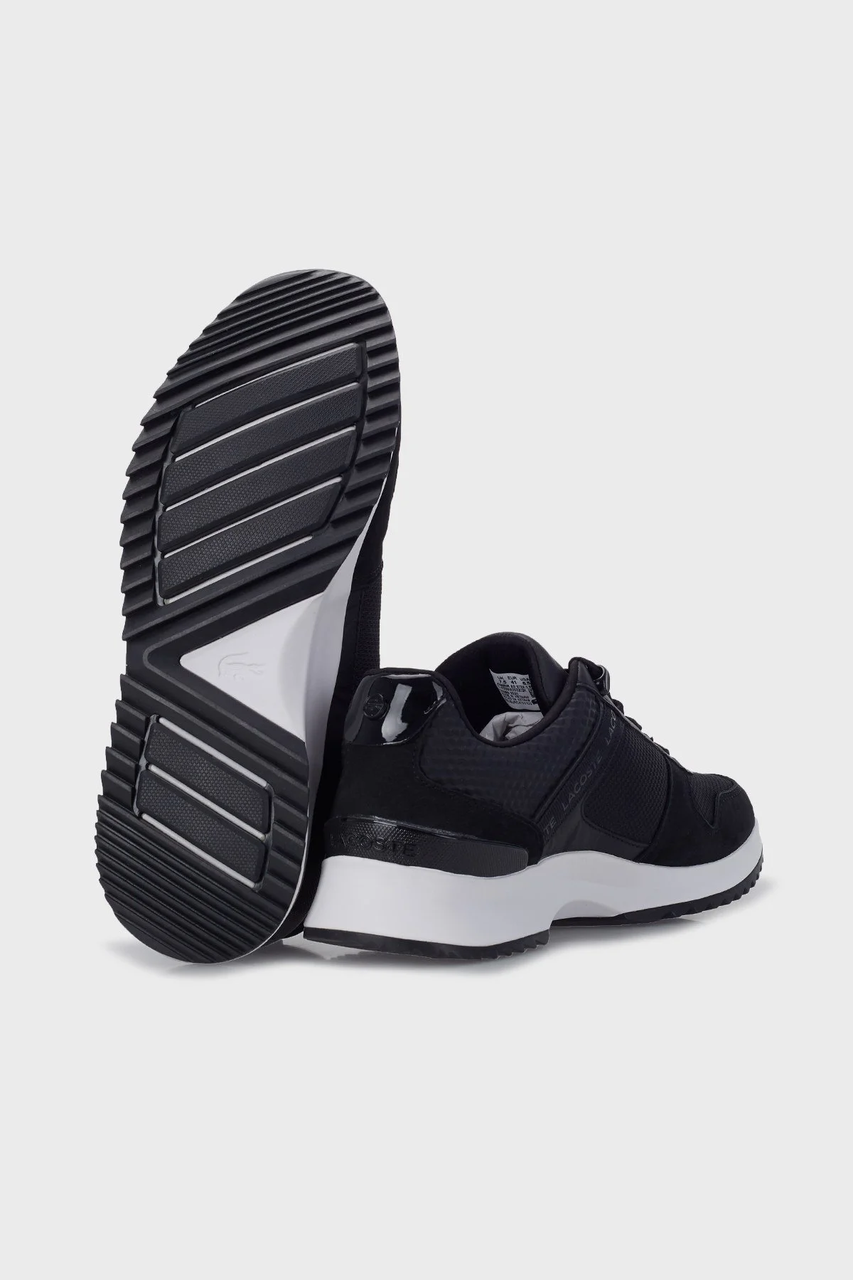Lacoste Logolu Bağcıklı Deri Sneaker Erkek Ayakkabı 743SMA0032 02H SİYAH - 4