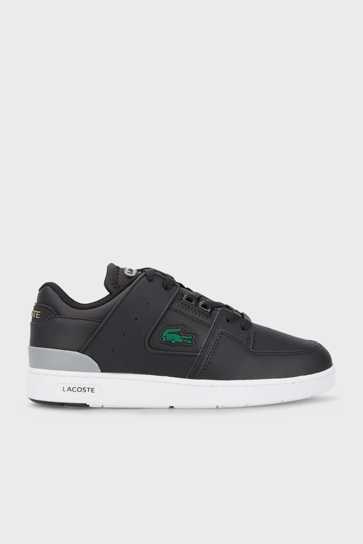 Lacoste Logolu Deri Court Sneaker Erkek Ayakkabı 741SMA0027 237 SİYAH-GRİ - 1