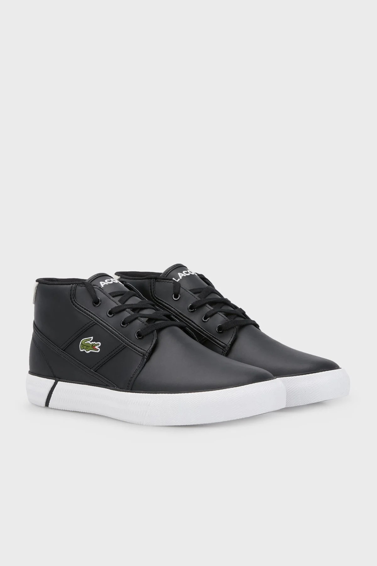 Lacoste Logolu Deri Sneaker Erkek Ayakkabı 740CMA0024 454 SİYAH-BEYAZ - 3