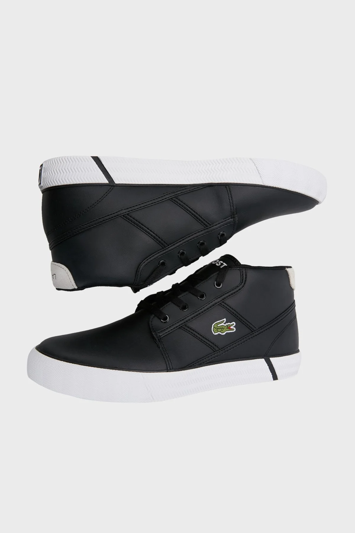 Lacoste Logolu Deri Sneaker Erkek Ayakkabı 740CMA0024 454 SİYAH-BEYAZ - 5